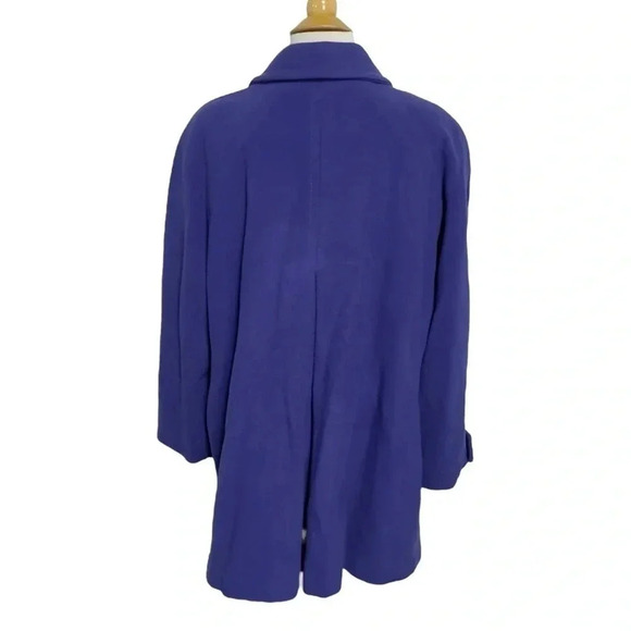Lands’ End 20W periwinkle wool + cashmere blend pea swing coat with pockets - Picture 2 of 9